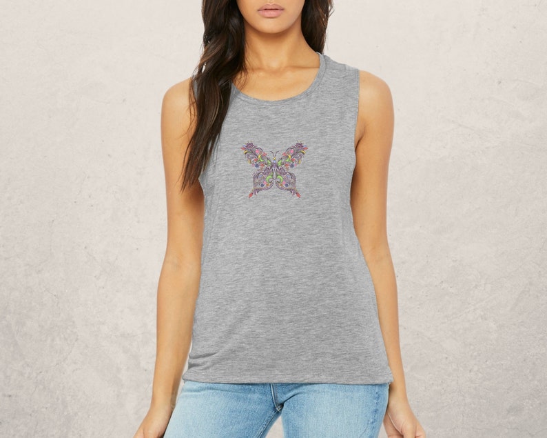 Butterfly Tank Top Workout Clothes for Women