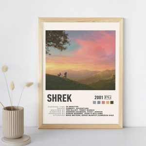 Póster de la película Shrek, arte mural, arte mural de películas, póster de películas para televisión, póster imprimible, arte mural digital, arte mural imprimible, póster de películas digitales