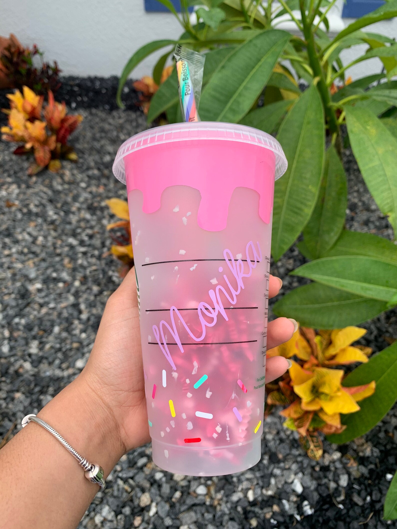 Donut Sprinkle Starbucks Cup Sprinkles Confetti Cup Ice Etsy