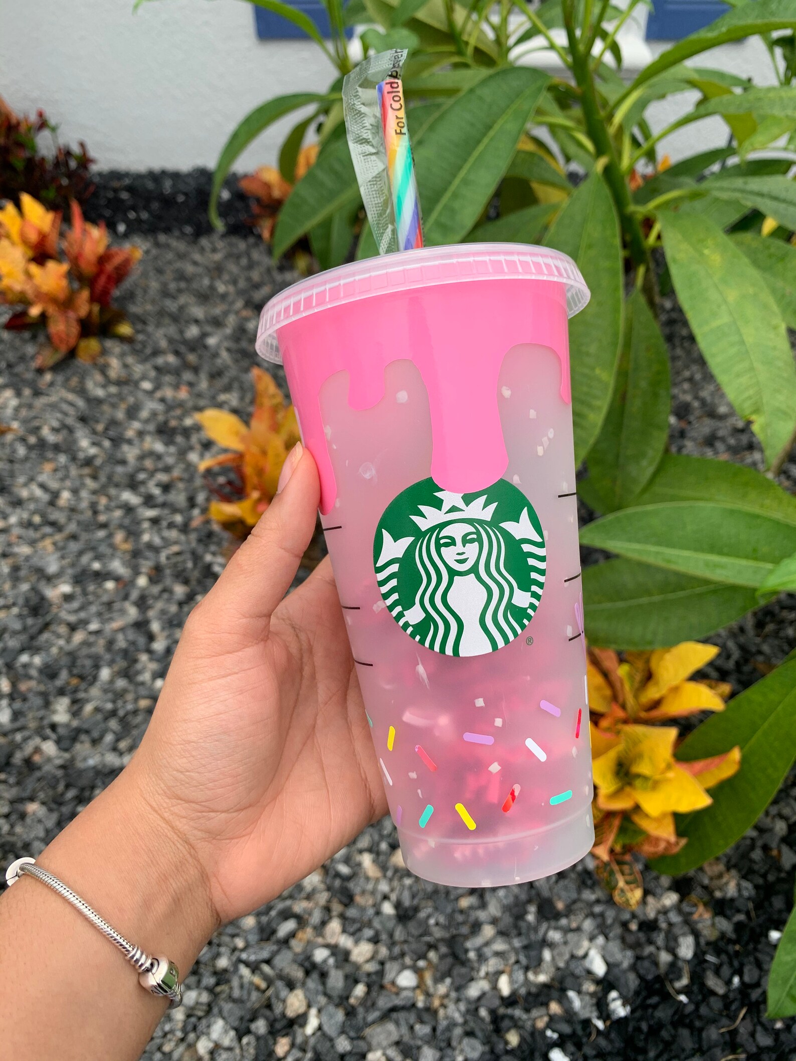 Donut Sprinkle Starbucks Cup Sprinkles Confetti Cup Ice Etsy