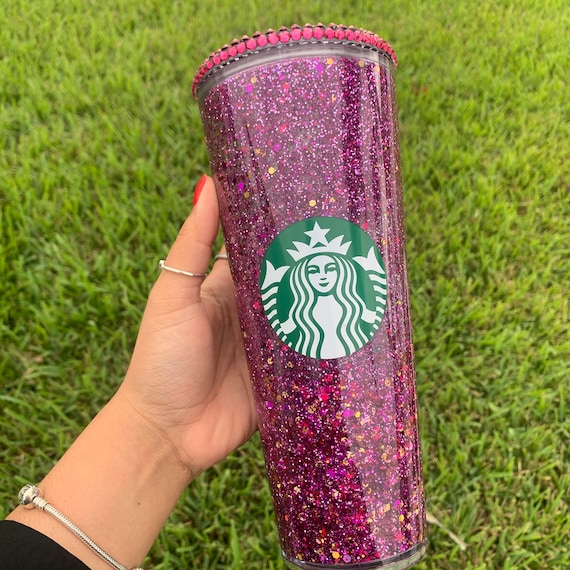 Glitter Pink Starbucks Tumbler, Starbucks Snow Globe, Glitter
