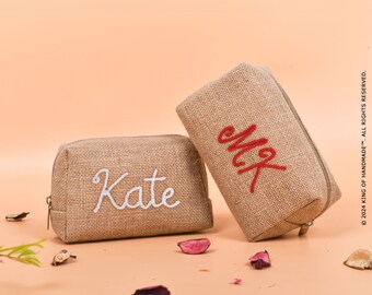 Bridesmaid Gifts Makeup Bag For Her | Bridesmaid Proposal | Best Friend Gifts | Custom Cosmetic Bags | Wedding Gifts (K4C6FG)