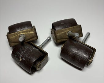 Set Of 4 Bed Frame Rollers Caster Wheels Heavy Duty Brass