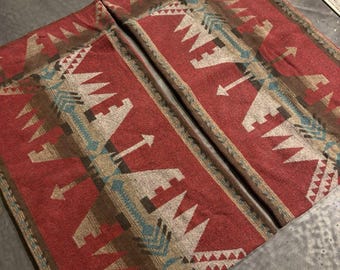 Wooded River King Pillowcase Sham Set Western Lodge Aztec Wool USA