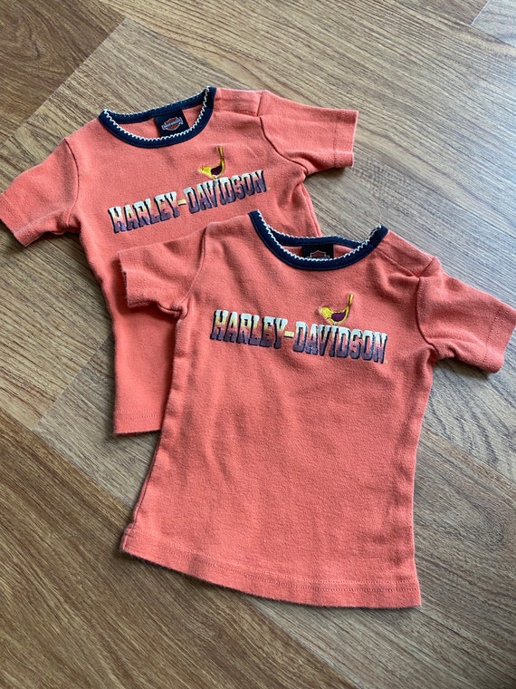 Vintage Harley Davidson Baby Shirts, Set of 2, 12-
