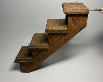 Vintage Holztreppe Wandregal Schmuckstück Display Holz 4 Treppen Nick Knacks