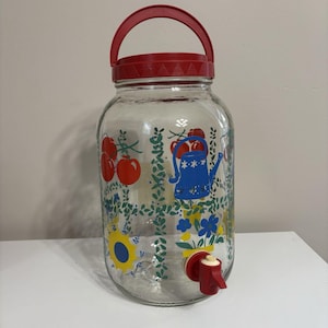 Vintage Sun Tea Lemonade Glass 1 Gallon Jar Drink Dispenser Summer Garden Design