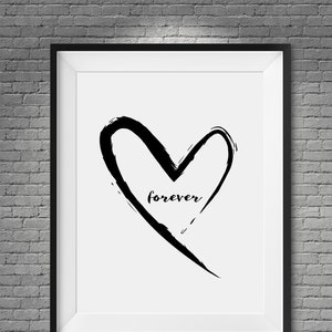 Eternal Love Kanji Japanese Love Heart Healing Wall Art Printable