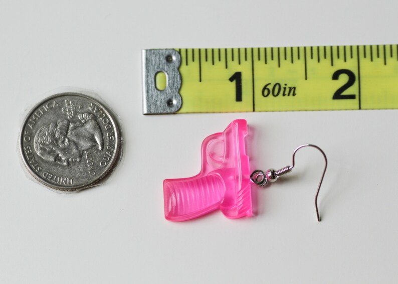 Crazy Earrings Alt Earrings Lesbian Earrings Cute Earrings TikTok Earrings Resin Colorful Resin Pistol Earrings Dangle Earrings