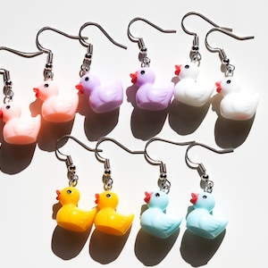 Colored Duck Earrings, Hypoallergenic Earrings, Funny Earrings, Cute Earrings, Dangle Earrings, Lesbian Earrings, TikTok Earrings