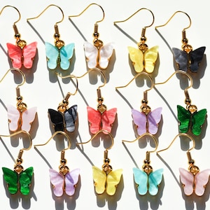 Colorful Butterfly Earrings, Hypoallergenic Earrings, Funny Earrings, Cute Earrings, Dangle Earrings, Lesbian Earrings, Funny Earrings