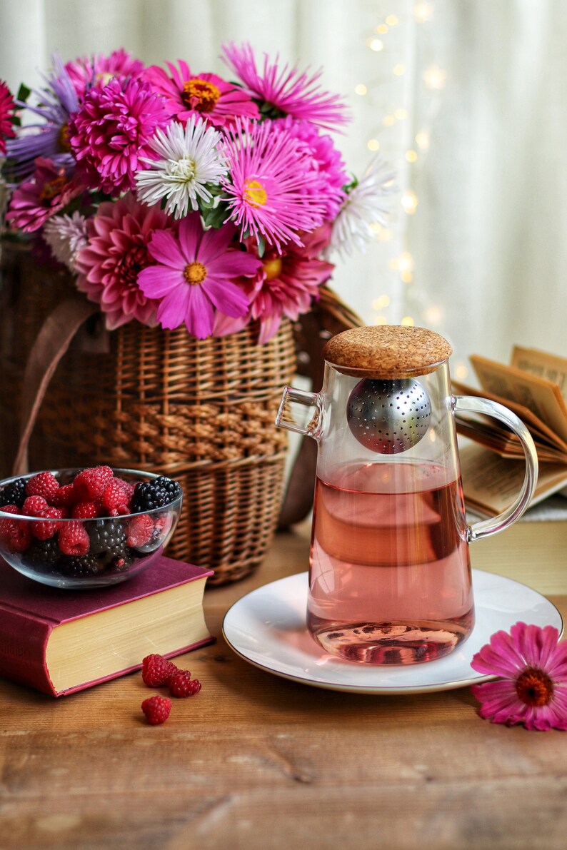 Oht Glass Tea Pot Tea Infuser Adjusts to Your Taste Etsy