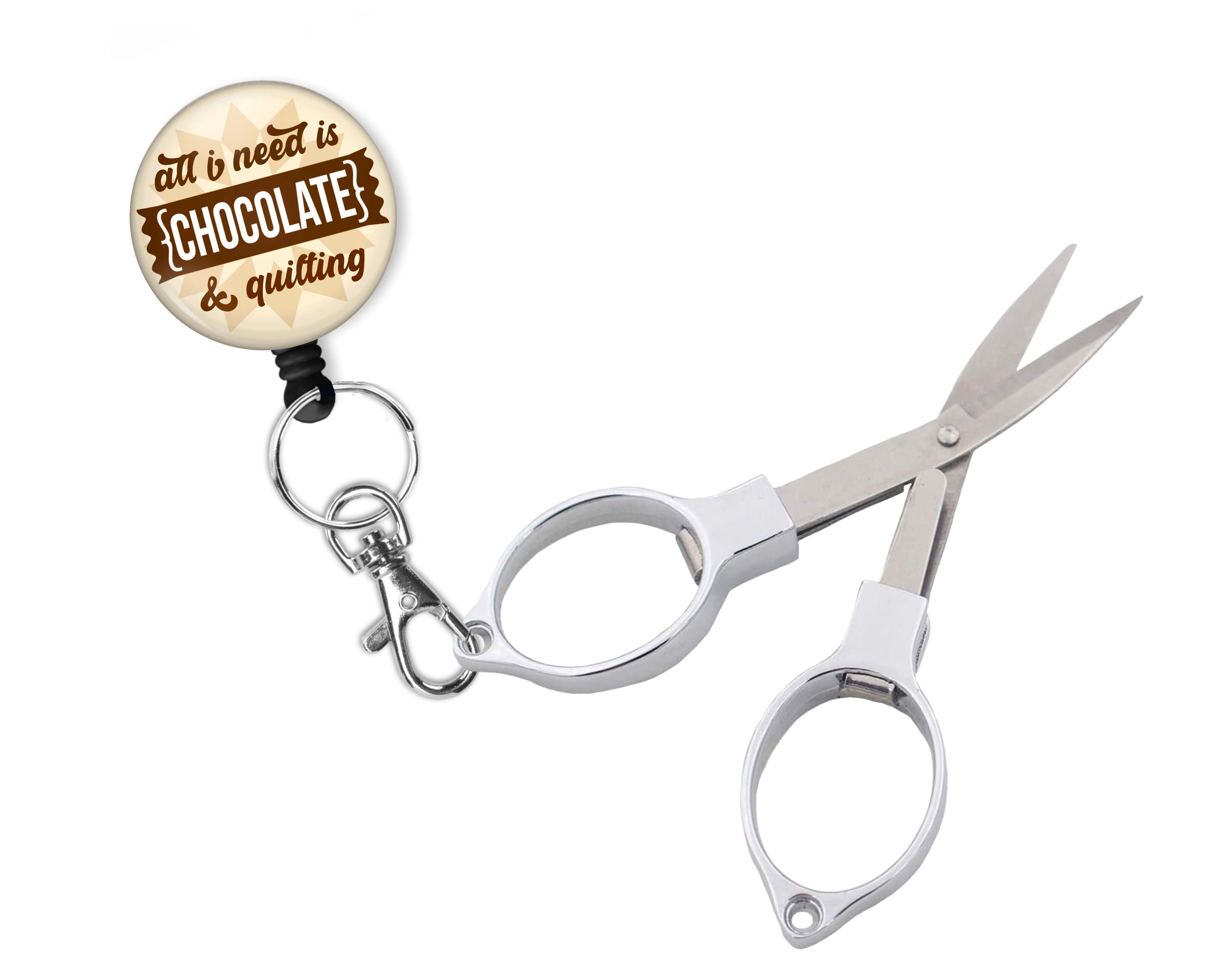 Mini Folding Scissors - Attach to Badge Reel or Keychain - Small but Sharp