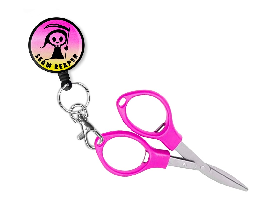 Scissors Holder Retractable Reel With Folding Scissors, Folding