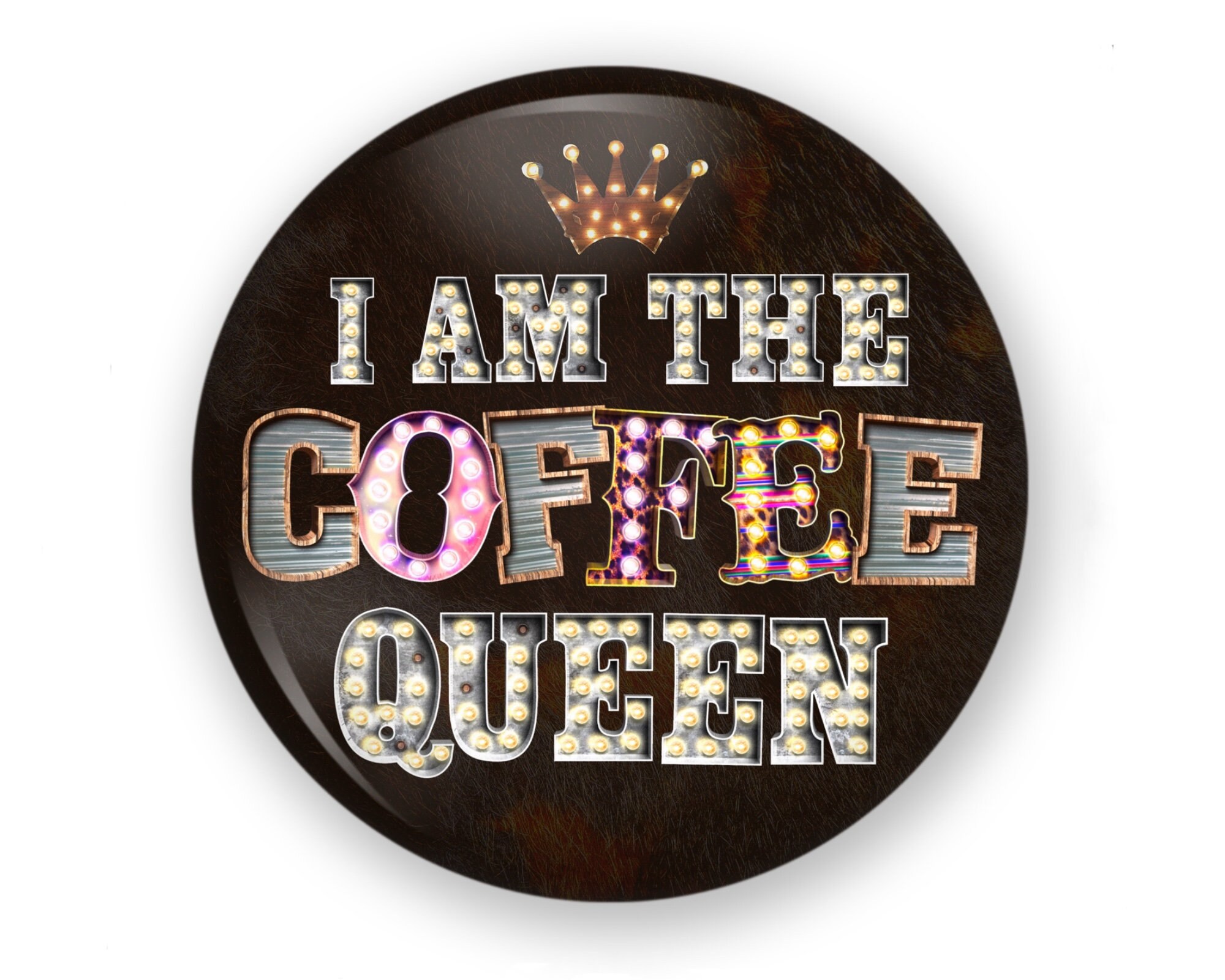 Im the Coffee Queen Button or Coffee Pin Coffee Etsy