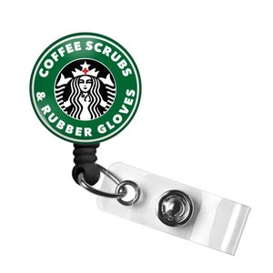 Plifal Badge Holder with Retractable Reel, Cute Funny Coffee Lover ID Name  Tag Work Badge Clip