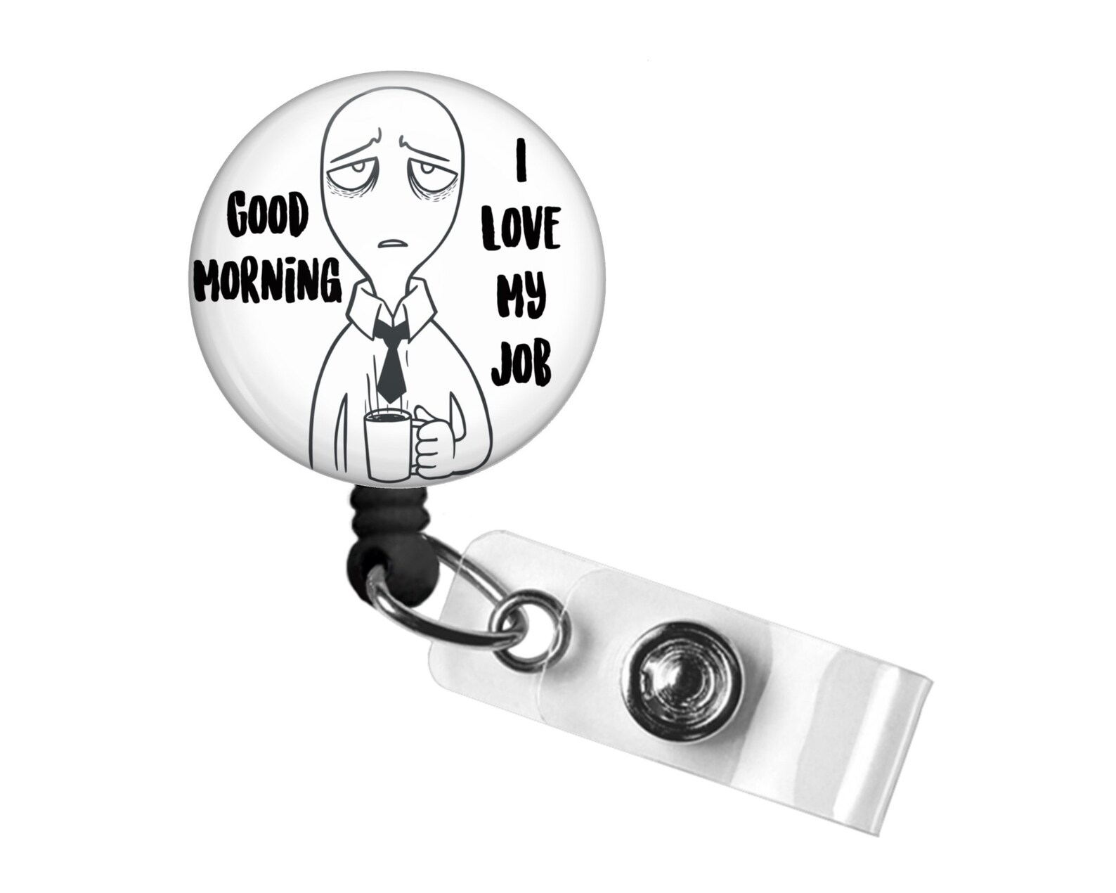 Funny Work Badge Reel With Alligator Clip Humorous Badge Etsy