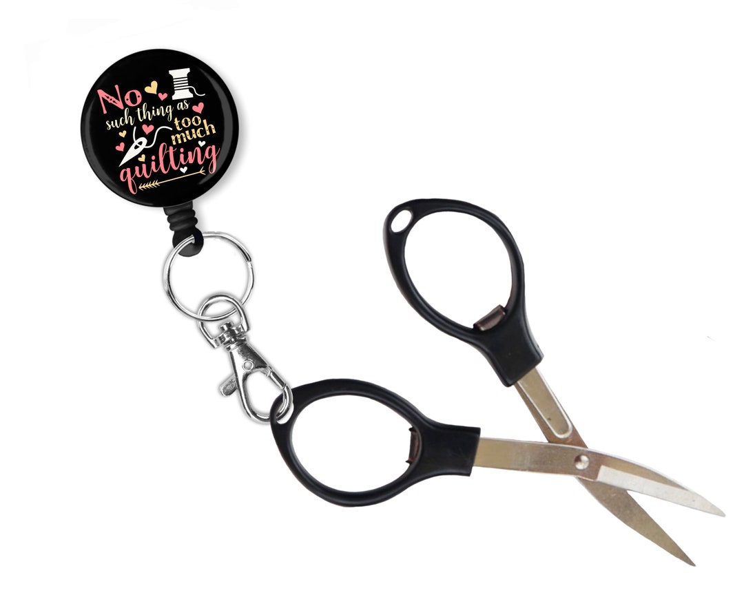 Scissors Holder Retractable Reel With Folding Scissors Etsy