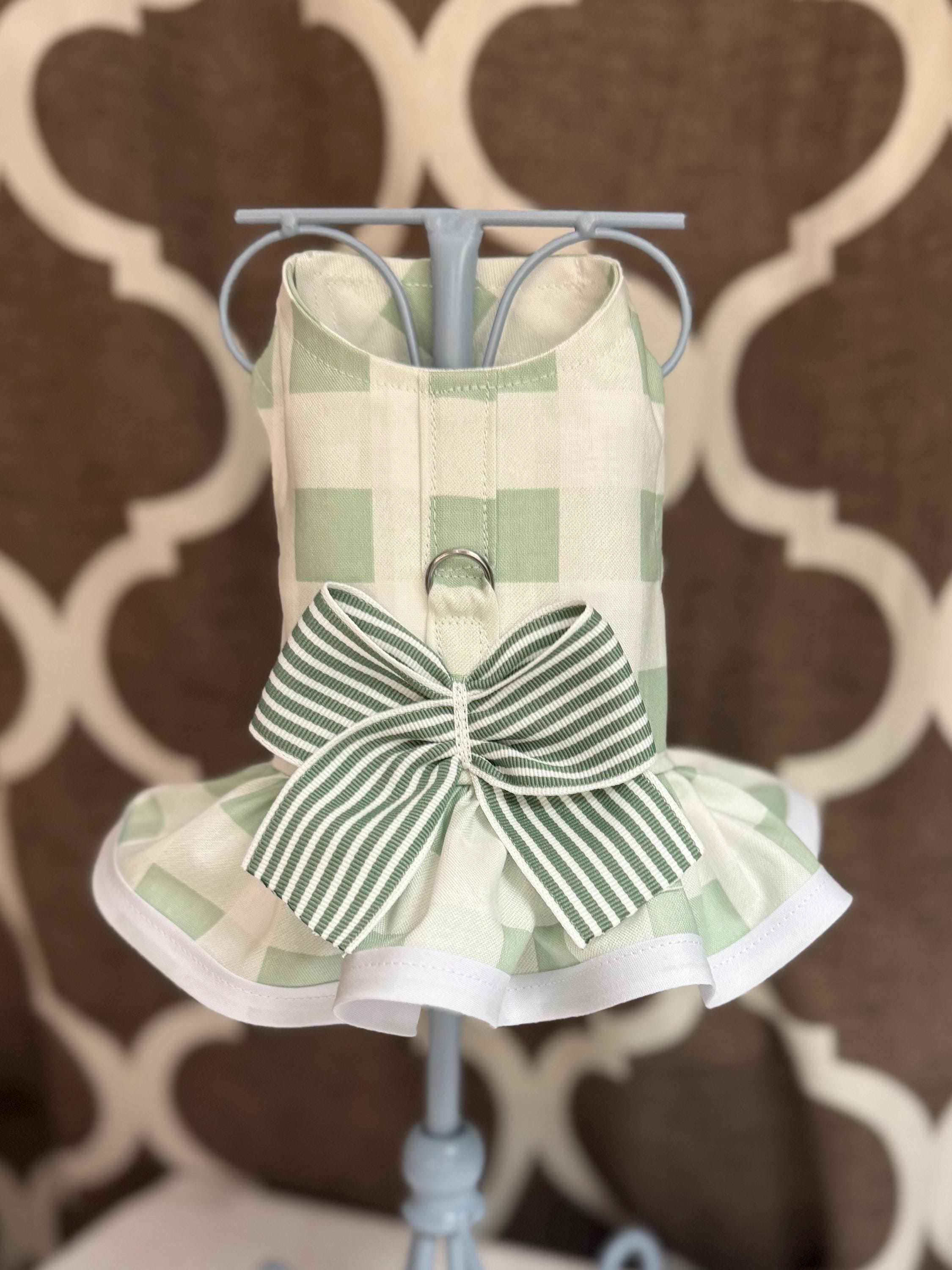 sage green dress outfit Festive Green Red Christmas Dog Dress main image 1