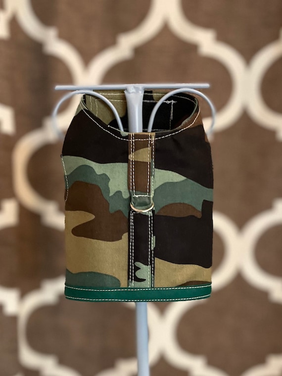 military camo dog harness