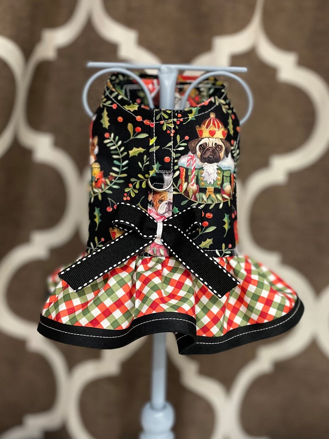 Nutcracker Pup Dog Ballet Ruffled Dress Harness, XXS Xsmall Small Dog