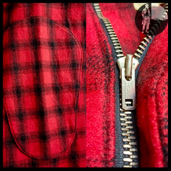 Vintage ‘40s-‘50s ‘WOOLRICH’ Buffalo Plaid Wool H… - image 7