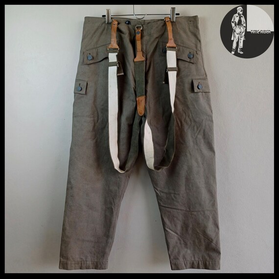 Original NVA East German army grey belt military BW issue pants trousers  NEW