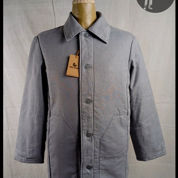 Vintage ‘70s-‘80s DDR East German Workwear VEB WATTANA Grey Chore Coat Jacket