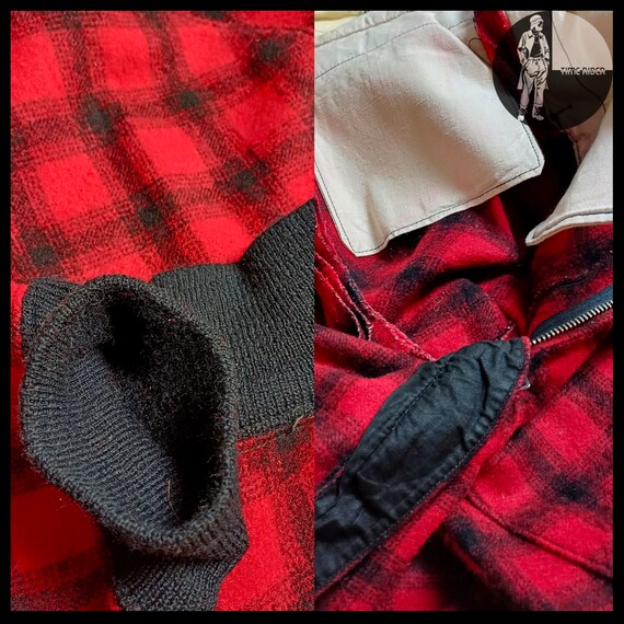 Vintage ‘40s-‘50s ‘WOOLRICH’ Buffalo Plaid Wool H… - image 9