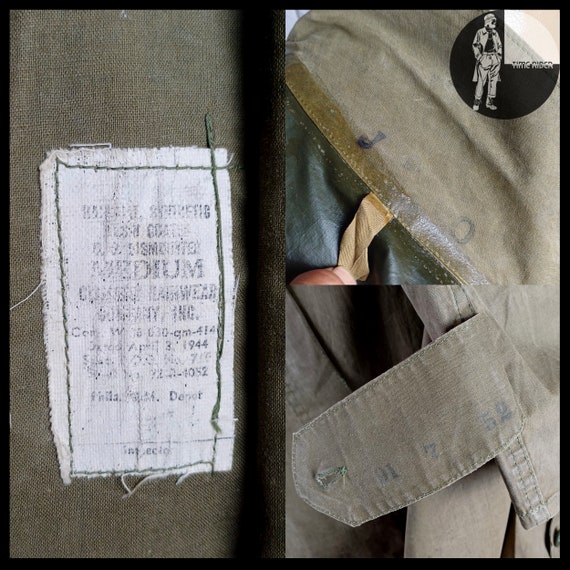 Vintage WWII April 3rd 1944 Dated US Army Raincoat - image 6