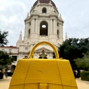 Kayla Yellow Italienische, Top Griff Handtaschen, Luxus Umhängetasche, Stilvolle und funktionelle Geldbörse, Trendige Schultertasche, Geschenk für Sie