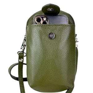 Bolso bandolera Balader de piel italiana verde, piel auténtica italiana, bolso de hombro para mujer, bolso de lujo, regalo para ella.