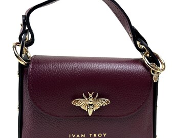 バッグ DOLCE&GABBANA Butterfly Bordeaux Handbag Butterfly Bordeaux Italian Leather Top Handle Handbag, Bag