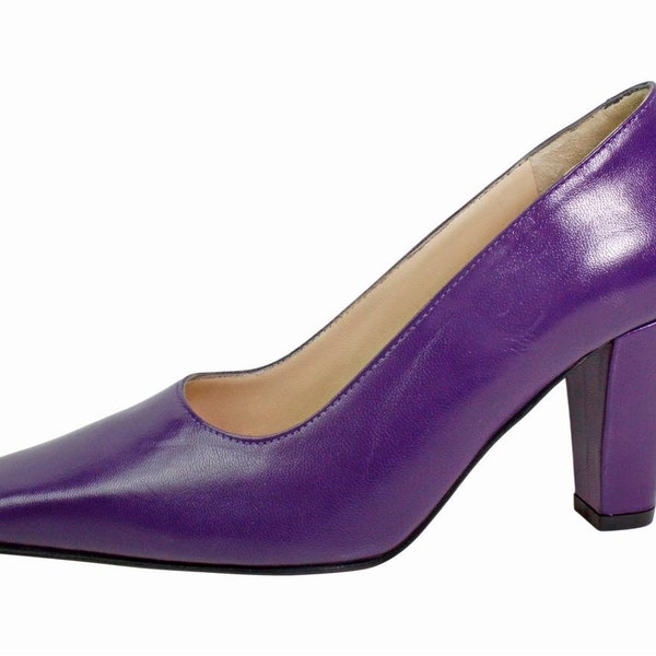 Lala Purple Women Italian Leather Pumps, Women Luxury Pumps, Handcrafted women Italian leather dress shoes for women, Gift for Her