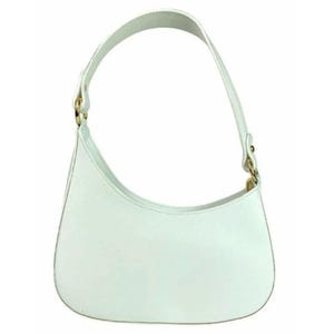 Lala Weiße Italienische Leder Umhängetasche, Handgefertigte Tasche für Frau, Luxus Umhängetasche, Geschenk für Sie