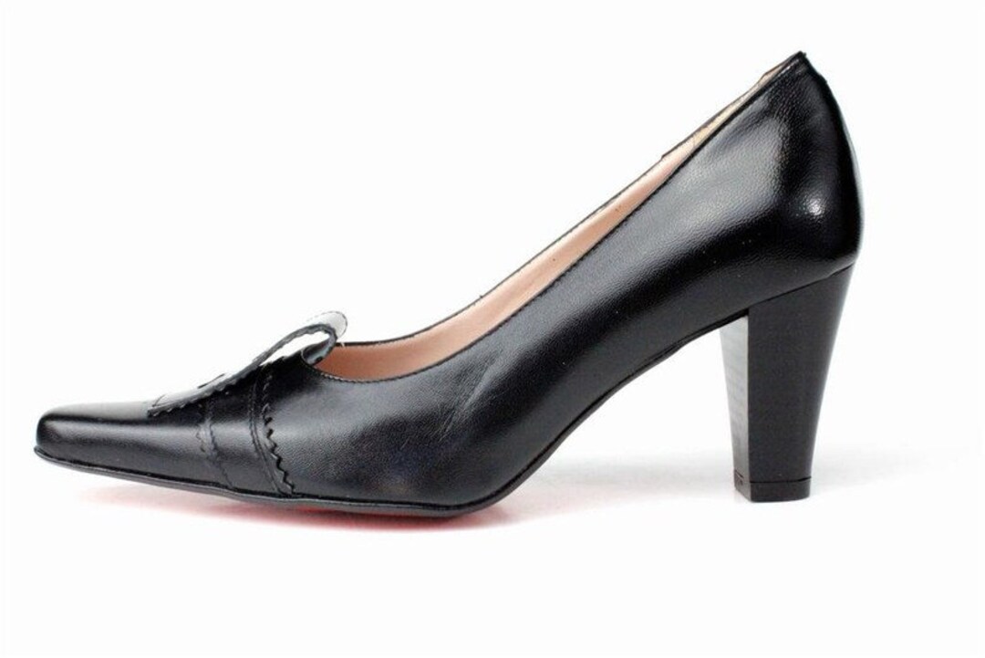Fifi Black Women Italian Leather Pumps, Women Luxury Pumps, Handcrafted