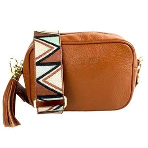 Women’s Crossbody Handbag Designer Italian Leather – Marta Camel