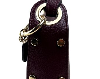 Butterfly Bordeaux Italian Leather Top Handle Handbag, Bag