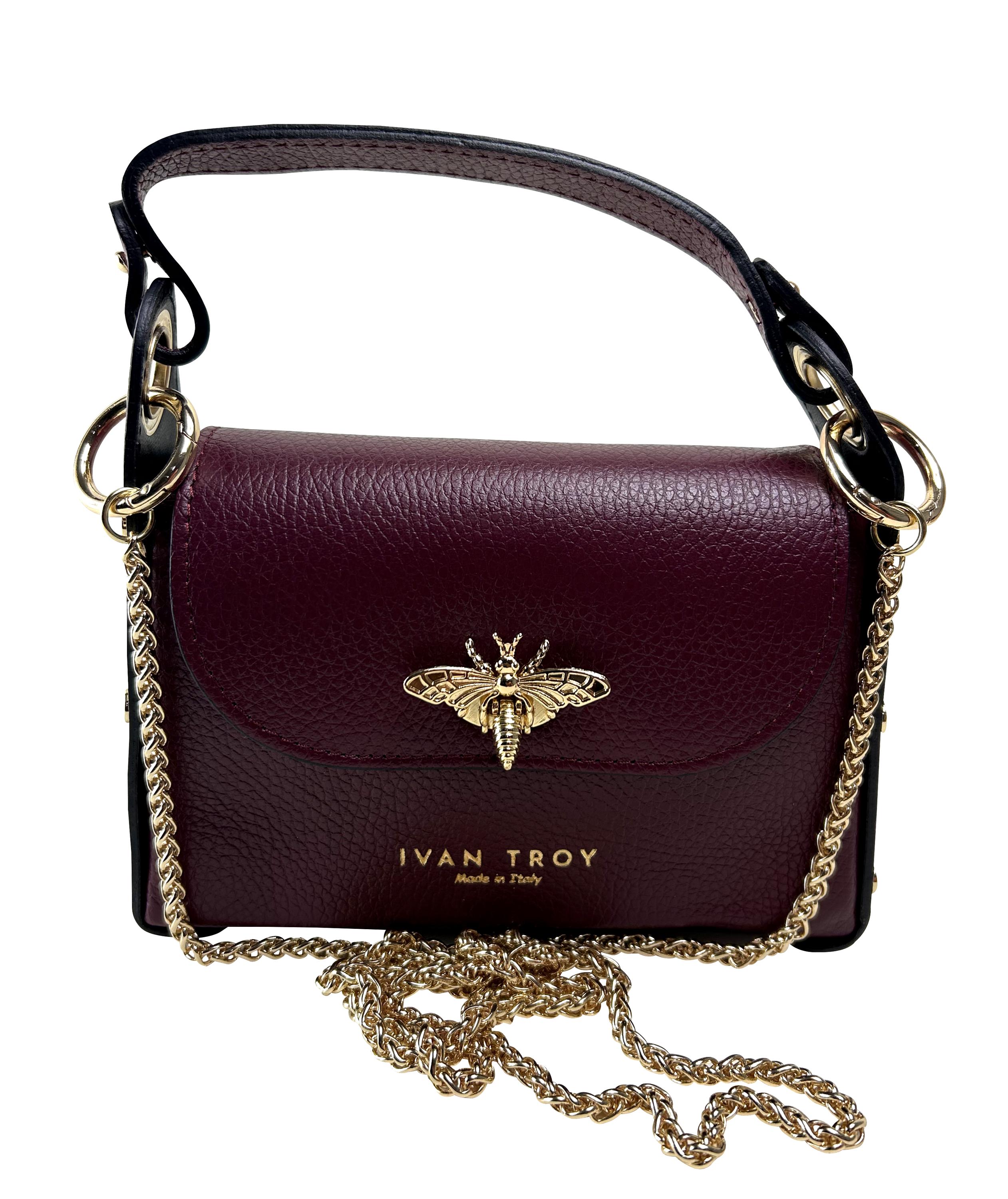 バッグ DOLCE&GABBANA Butterfly Bordeaux Handbag Butterfly Bordeaux Italian Leather Top Handle Handbag, Bag