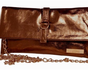 Awa Brown Clutch Italienische Leder Abendtasche, stilvolle und funktionale Geldbörse, Schultertasche, Trendy Schultertasche Geschenk für Sie