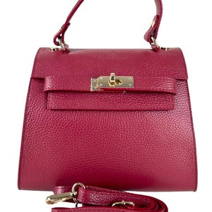 Bolso de mano para mujer de piel italiana de diseñador – Naya Bordeaux