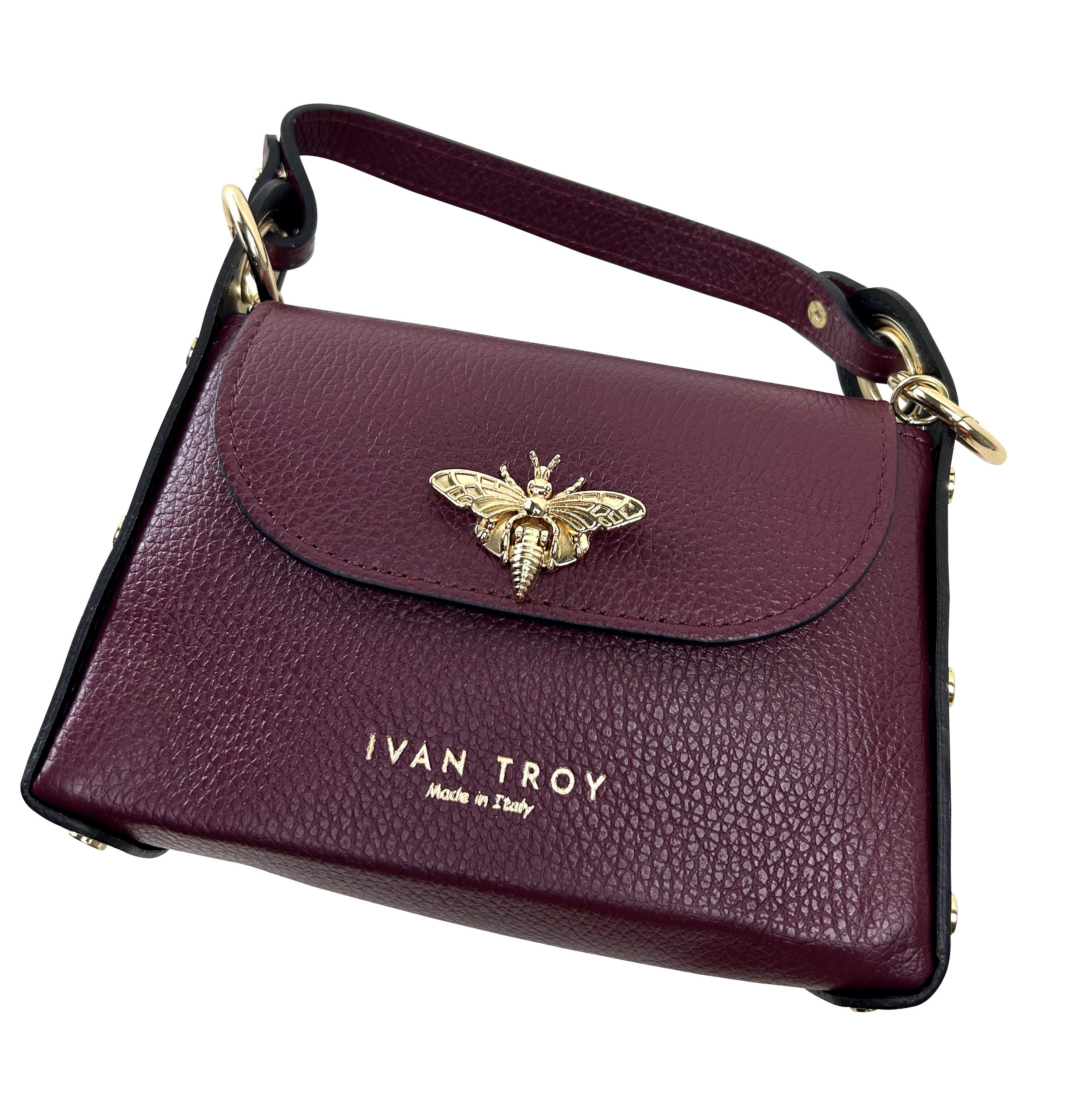 バッグ DOLCE&GABBANA Butterfly Bordeaux Handbag Butterfly Bordeaux Italian Leather Top Handle Handbag, Bag