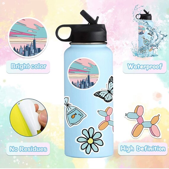 Water Bottle Multi Color Aesthetic Sticker