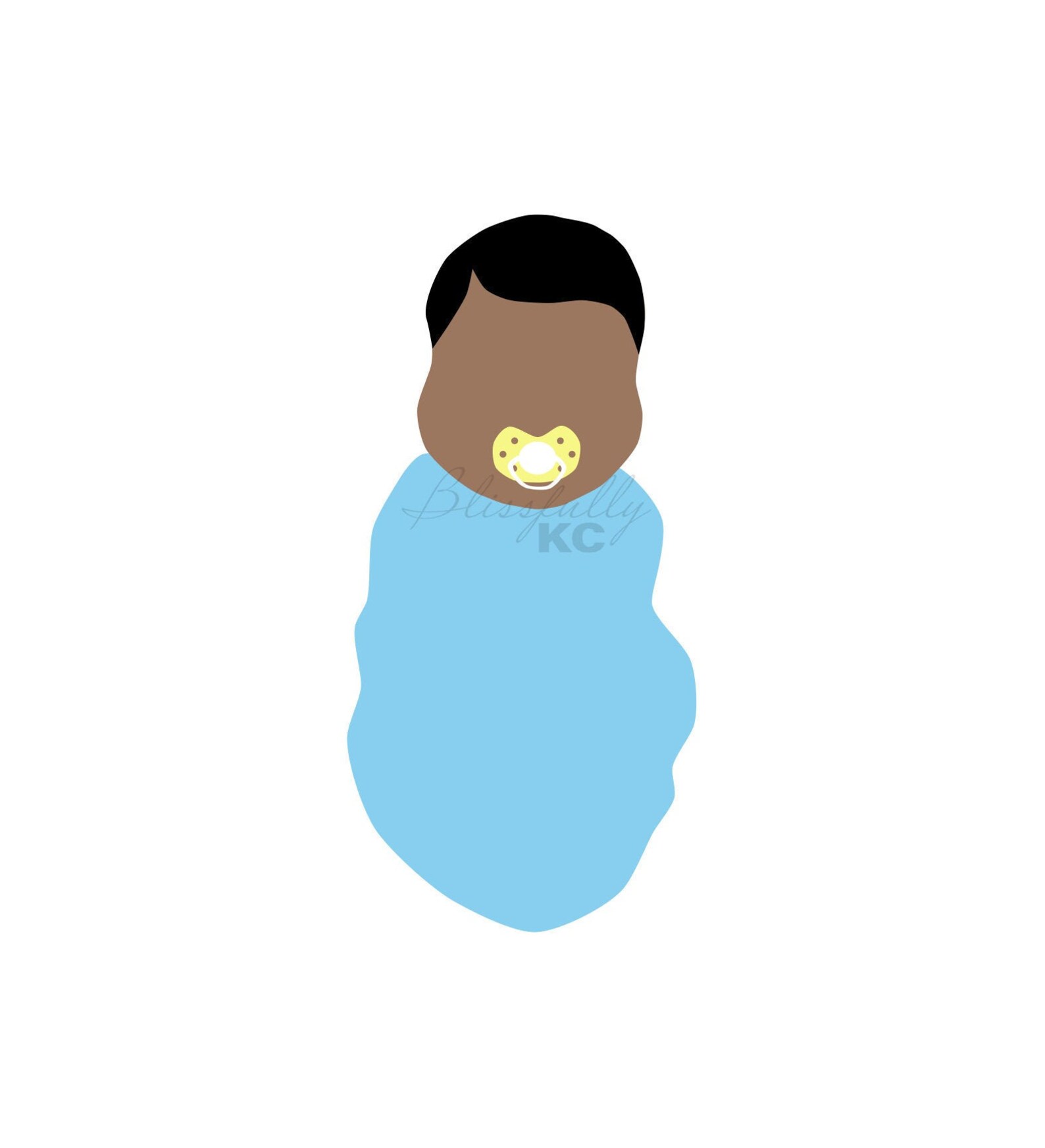 Swaddled Baby SVG Baby Boy PNG African American Baby SVG for Etsy