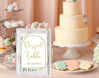 Dessert Table Closed Sign: Minimalist Party Decor (Instant Download)