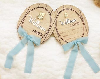 Newborn baby BOY Birth Stats Hospital Name Sign-Baby Shower Gift, Baby Name Announcement Photo prop Keepsake sign- Wooden Baby name sign