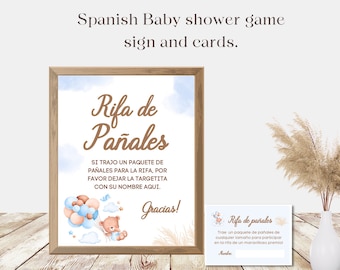 Diaper Raffles Spanish Rifas Para Pañales Baby Shower in 