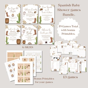 Paquete de juegos para Baby Shower de NIÑO en Español, Imprimible Moderno para Baby shower de  Descarga Instantanea.