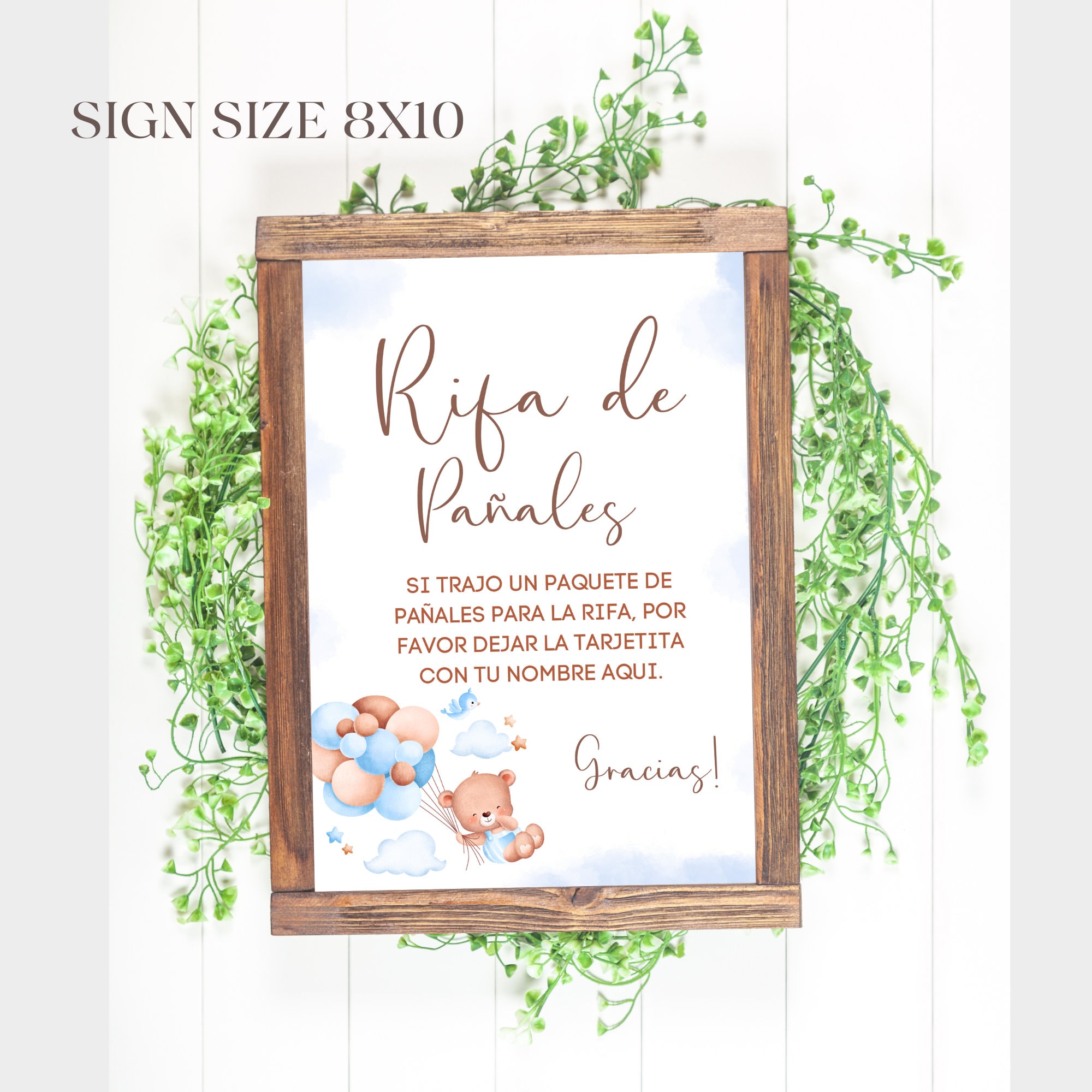 Spanish Diaper Raffle Sign and Diaper Raffle Invitation Etsy