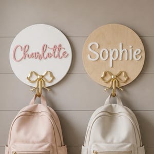Personalized Coat or Backpack Hook Room Decor Kids and Teen Girls Custom Name  Entryway Mudroom Hooks Organizer  Towel Hanger Gift for Girls